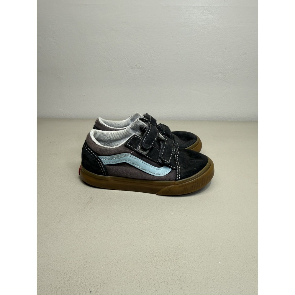 Vans Toddler Old Skool V Asphalt/Aquatic Gum Sz 8.5